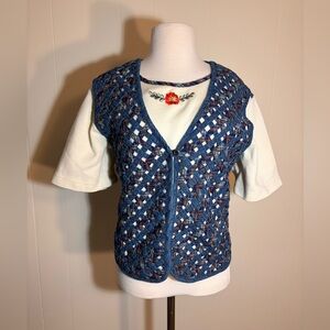 Alfred Dunner Grandma Core denim and yellow Top